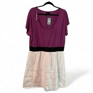 Torrid Dress NEW Purple and White Colorblock Dress Size 2 Torrid NWT